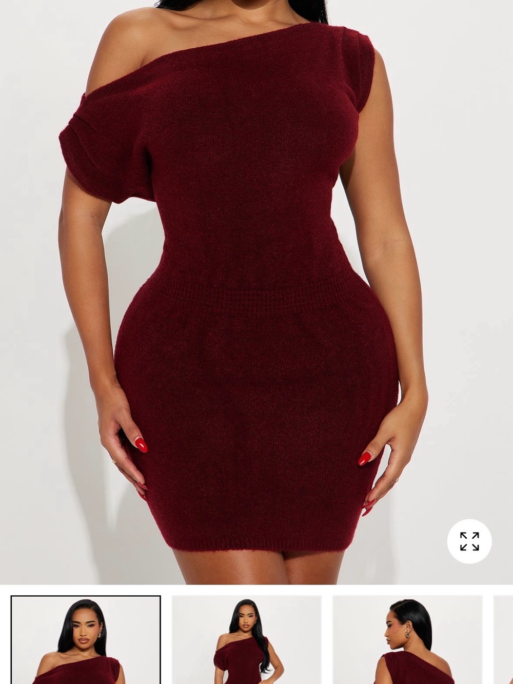 Fashion Nova soft spoken, dress burgundy! NWT!